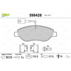 Valeo 598428 Bromsbeläggsats Med Glidskenor