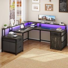 Moasis 63 Inch Corner LED Computer Writing Desk