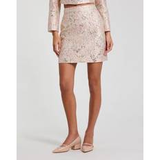 Mac Duggal Skirts Mac Duggal Brocade Mini Skirt - Light Pink/Multi