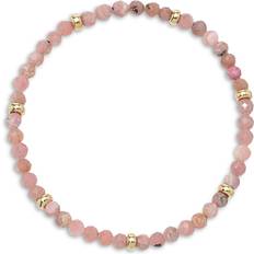 Zoe Lev 14K Yellow Gold Pink Rhodochrosite Bead Bracelet Pink/Gold