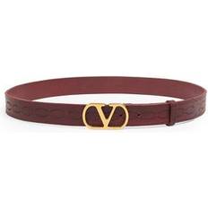 Men - Purple Belts Valentino Garavani VLogo Signature Calfskin Belt - Red