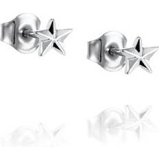 Micro Catch A Falling Star Stud Earrings - Silver