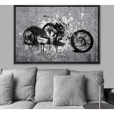 Interior Details IDEA4WALL Black and White Brick Canvas Print 16.0 H x 24.0 W x 1.5 D Framed Art