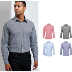 Checkered - Unisex Shirts Premier Microcheck Gingham Long Sleeve Shirt - Unisex