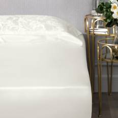 Lara Silk Fitted Queen Bed Sheet White