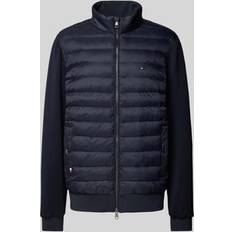 Tommy Hilfiger Herre Jakker Tommy Hilfiger Mix Media Stand Collar Quilted Sweatshirt - Navy