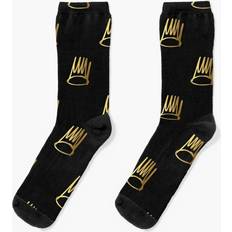 Gold Socks Famgem Crazy Pattern Crown Dress Socks - Gold