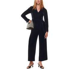 Viscose Jumpsuits & Overalls Whistles Elora Velvet Wide-Leg Jumpsuit - Blue