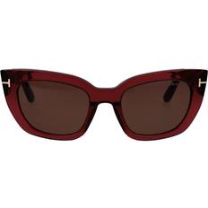 Tom Ford Dame Solbriller Tom Ford FT1190 Uld Solbriller Acetat Bordeaux Brun