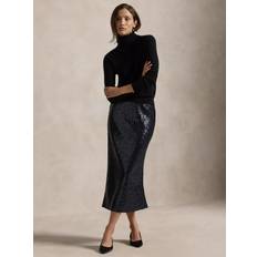 Polo Ralph Lauren Skirts Polo Ralph Lauren Sequin Stretch Mesh Midi Skirt - Deep Navy