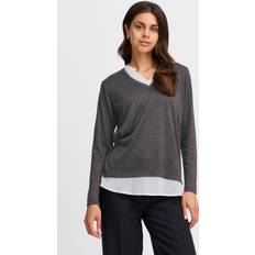 Fransa Sweatere Fransa Frrexan Pullover - Black Melange