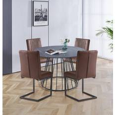 Hallowood Furniture Cullompton Large Table 4 Dining Set 120cm