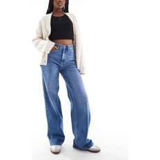 Only Hannah Extra High Waist Wide Leg Jeans - Mid Blue Wash