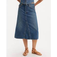 Levi's Denim/Jeanstyg Kjolar Levi's A Linjeformad Decon Kjol Med Hög Midja - Blå