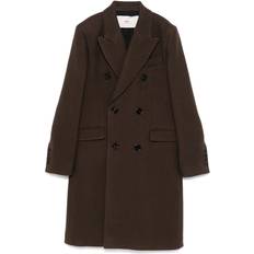 Ami Paris Coats Ami Paris Double-Breasted Coat - Brown