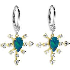 Meira T Opal & Diamond Drop Earrings 0.72ct. in Yellow Gold/Opal (One Size)