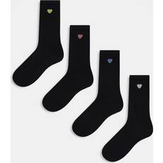 Lindex Rib Heart Detail Socks - Black