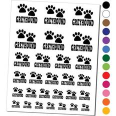 Gray Body Makeup Sniggle Sloth Greyhound Dog Paw Prints Fun Text Water Resistant Temporary Tattoo Set Fake Body Art Collection Light Green