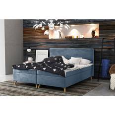 160cm - 220cm Letti Continentali Sileno 160x220 cm Riviera Blau Boxspringbett