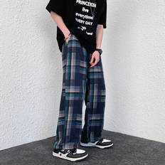 Summer Plaid Nine-Point Pants - Green