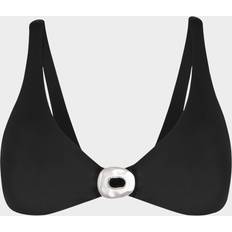 Lycra Bikini Tops Solid Sam Mayra Bikini Top - Black