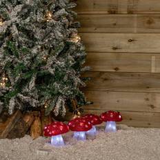 Red Christmas Trees Samuel Alexander Set of 4 Battery Operated Red and White Acrylic Mushrooms Christmas Tree