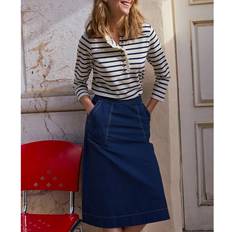 Linen Skirts Wyse Connie Linen Blend Skirt - Blue