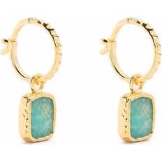 Missoma mini amazonite hoop earrings women Stone/Gold Plated Sterling Silver One