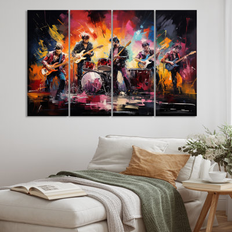 Winston Porter Rock Band In Action II Canvas Pieces 28.0 H x 48.0 W x 1.0 D Framed Art 4