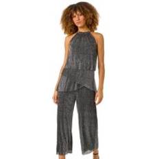 Silver Jumpsuits & Overalls Roman Shimmer Plisse Jumpsuit - Silver