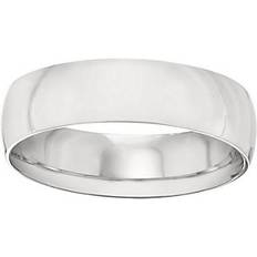 QVC Men's 14K White Gold 6mm Half Round Wedding Ban d