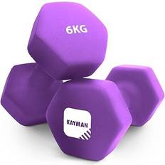 Fitness Kayman Neoprene 6kg Dumbbells with Anti-Slip Grip