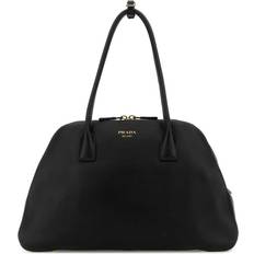 VIP価格.PRADA Sand Canvas Shopping Bag 関税送料込 PRADA Black leather shopping bag (1BG510VOOO2CYS F0002