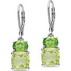 QVC Sterling Silver 5.90 cttw Lemon Quartz & Perido t Earrings