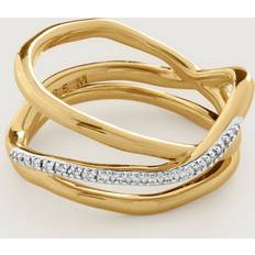 Monica Vinader Jewellery Monica Vinader Gold Riva Diamond Pre-Stacked Ring Diamond