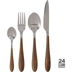 Brown Cutlery Sets BigBuy Home Bestik Brun Sølvfarvet Rustfrit Stål 19 x 8 x 27 cm Set of 24 Bestiksæt