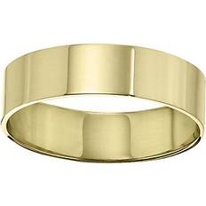 QVC Women's 14K Yellow Gold 6mm Flat Wedding Band