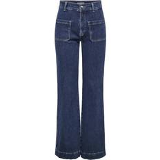 Dam - GOTS (Global Organic Textile Standard) Jeans Only Onljuicy HW Wide Pocket Jeans - Mörkblå/Denim