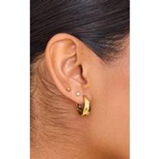 PrettyLittleThing Gold Water Resistant Chunky Mini Hoop Earrings - Yellow