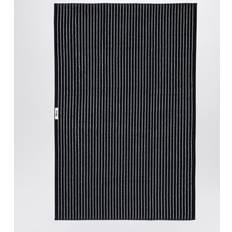 Bomullsfrotté - Svarta Badlakan Tekla Terry Handduk Black Stripes 100x150 cm Badlakan Svart