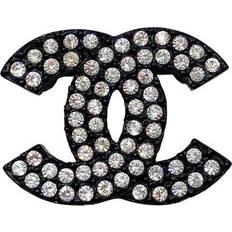 Chanel Jewelry Chanel Vintage Black CC Crystal Brooch