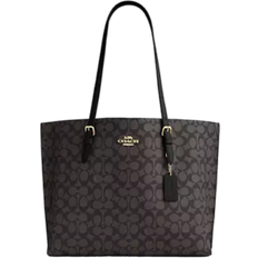 Coach mollie tote Coach Mollie Tote Bag In Signature Canvas - Gold/Walnut/Black