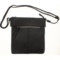 Lulu Grain Messenger Bag - Black