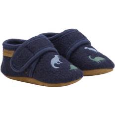 En Fant Tofflor Barnskor En Fant Wool Tofflor Med Broderi - Navy