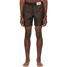 Dolce & Gabbana Brown Swimwear Dolce & Gabbana Patch Swim Shorts Moro/Nero