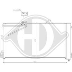 Diederichs DCC1687 AC Kondensor med Avfuktare