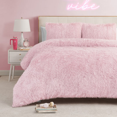 Juicy Couture Shaggy Comforter Set Twin Extra Long Bedspread Pink, White