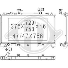 Mazda Cooling System Diederichs DCM2273 Motorkühlung Kühler