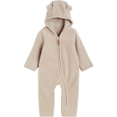 Återvunna material Jumpsuits Barnkläder H&M Fleece Overall With Hood - Beige