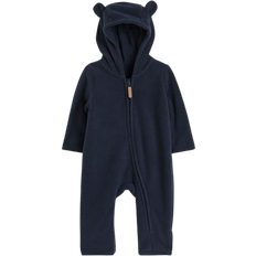 Fleece Overalls Children's Clothing H&M Hooded Fleece All-In-One Suit - Dark Blue